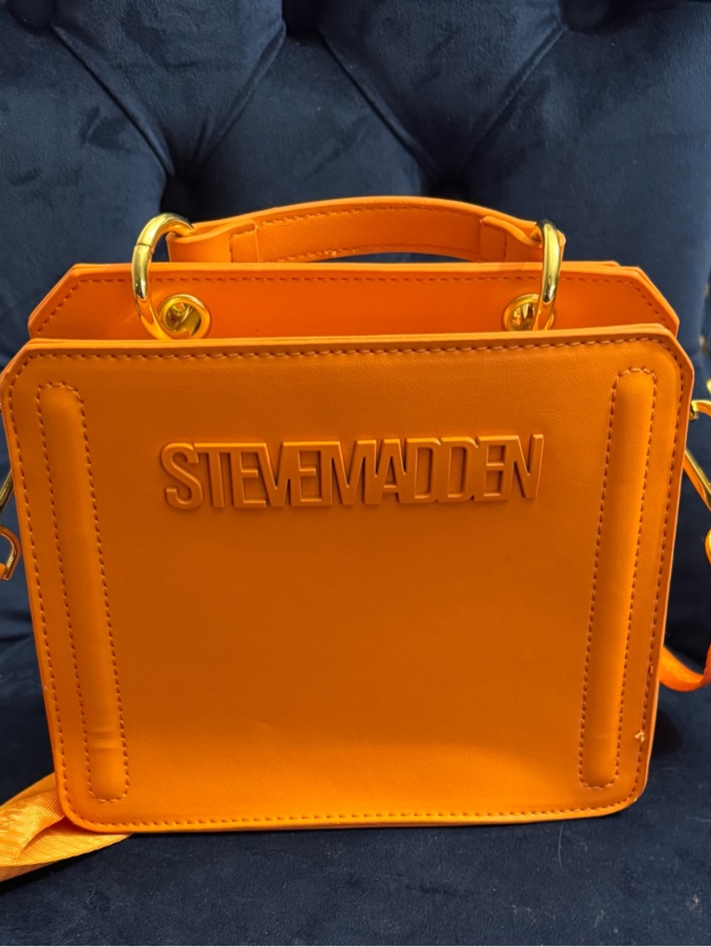 Steve Madden Bright Orange Box Crossbody Bag